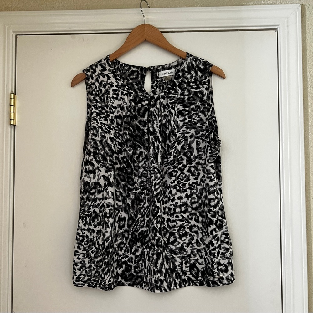Calvin Klein snow leopard tank top
